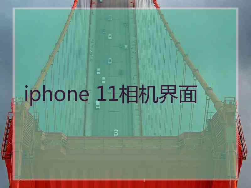 iphone 11相机界面