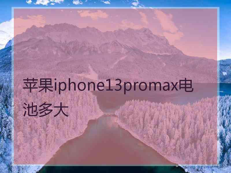 苹果iphone13promax电池多大