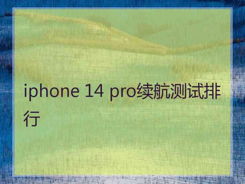 iphone 14 pro续航测试排行