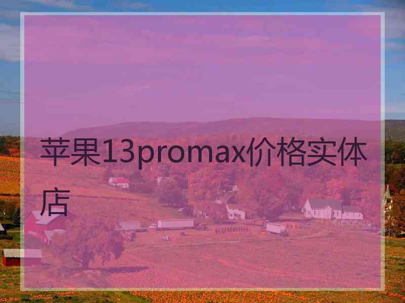 苹果13promax价格实体店