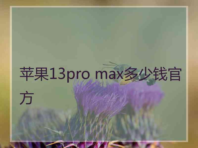 苹果13pro max多少钱官方