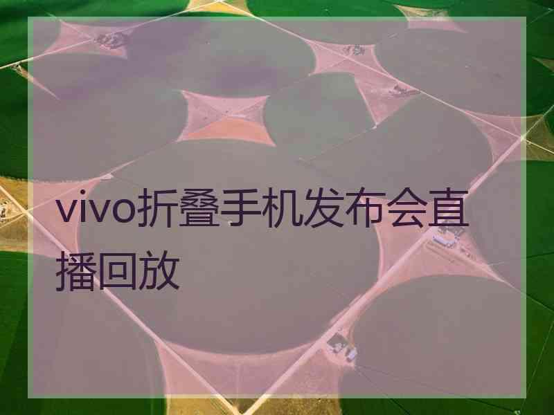 vivo折叠手机发布会直播回放