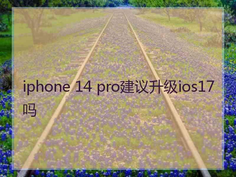 iphone 14 pro建议升级ios17吗