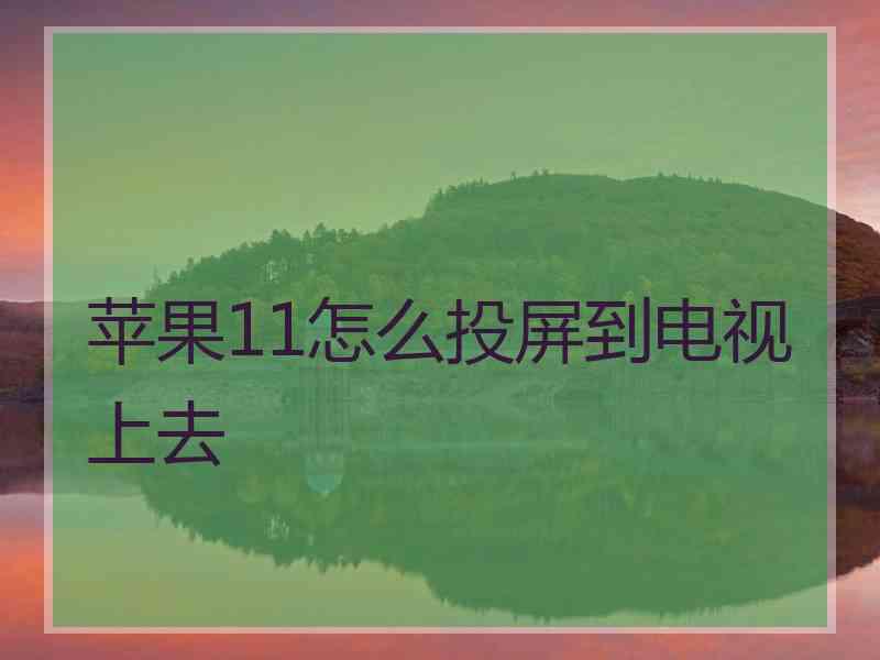 苹果11怎么投屏到电视上去