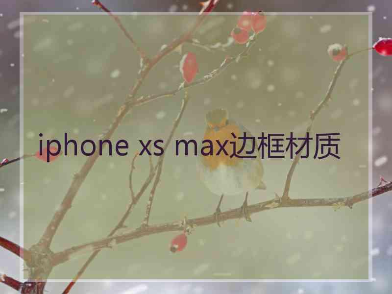 iphone xs max边框材质