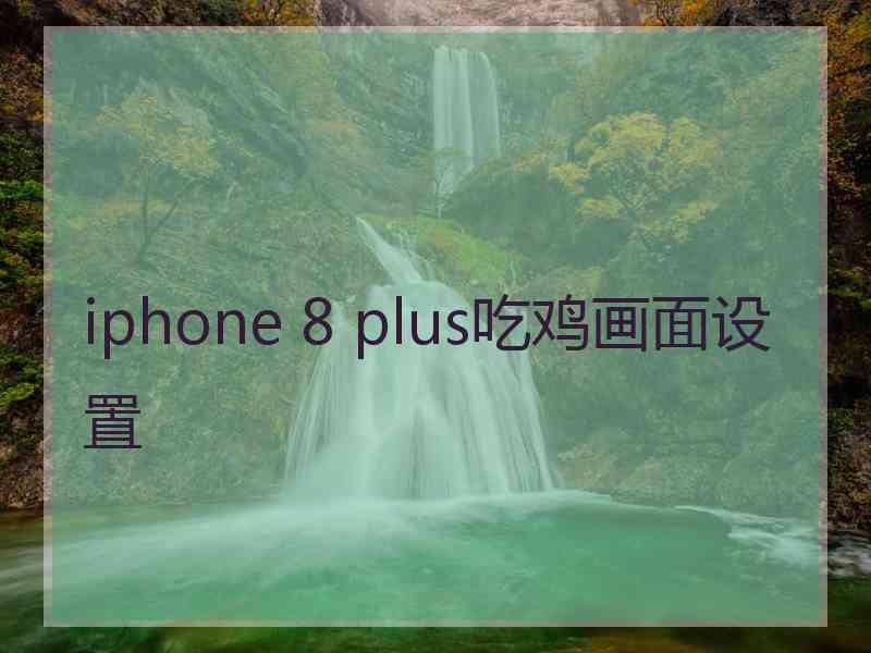 iphone 8 plus吃鸡画面设置