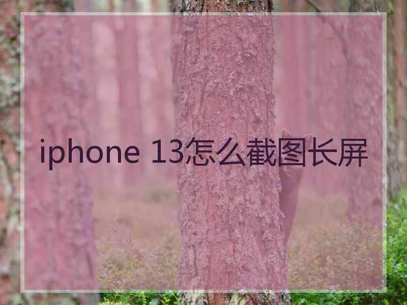 iphone 13怎么截图长屏