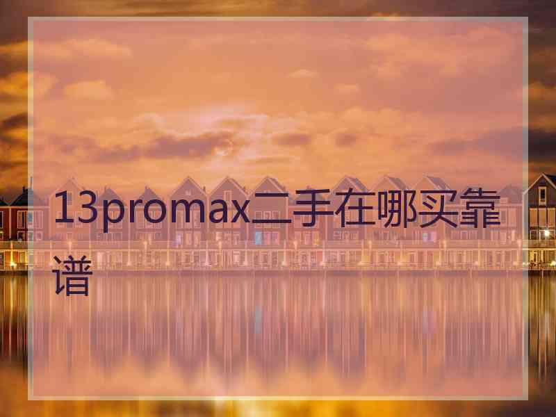 13promax二手在哪买靠谱