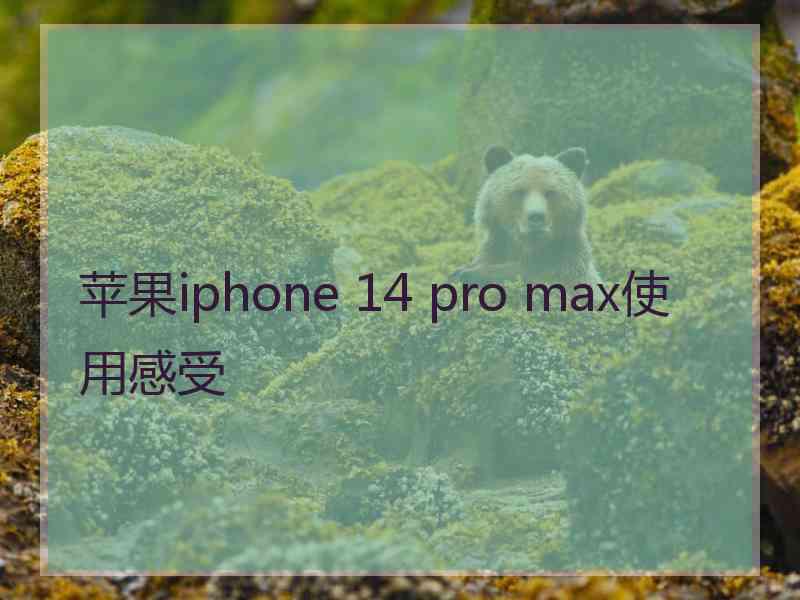 苹果iphone 14 pro max使用感受