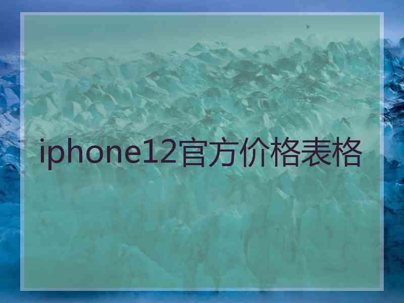 iphone12官方价格表格