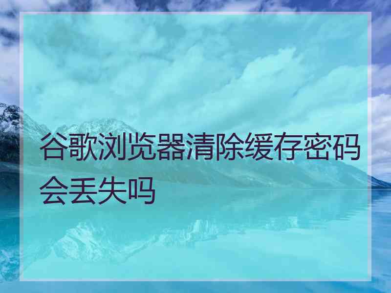 谷歌浏览器清除缓存密码会丢失吗