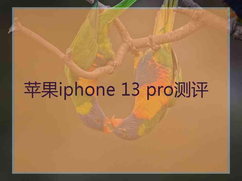 苹果iphone 13 pro测评