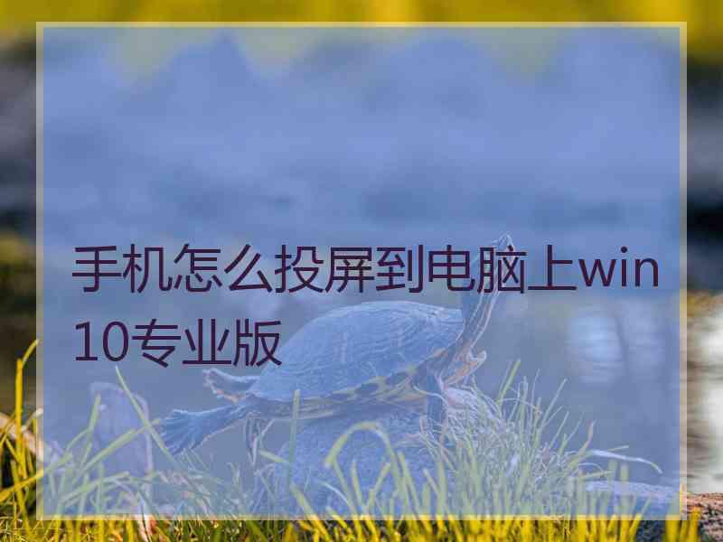 手机怎么投屏到电脑上win10专业版