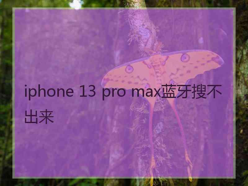 iphone 13 pro max蓝牙搜不出来