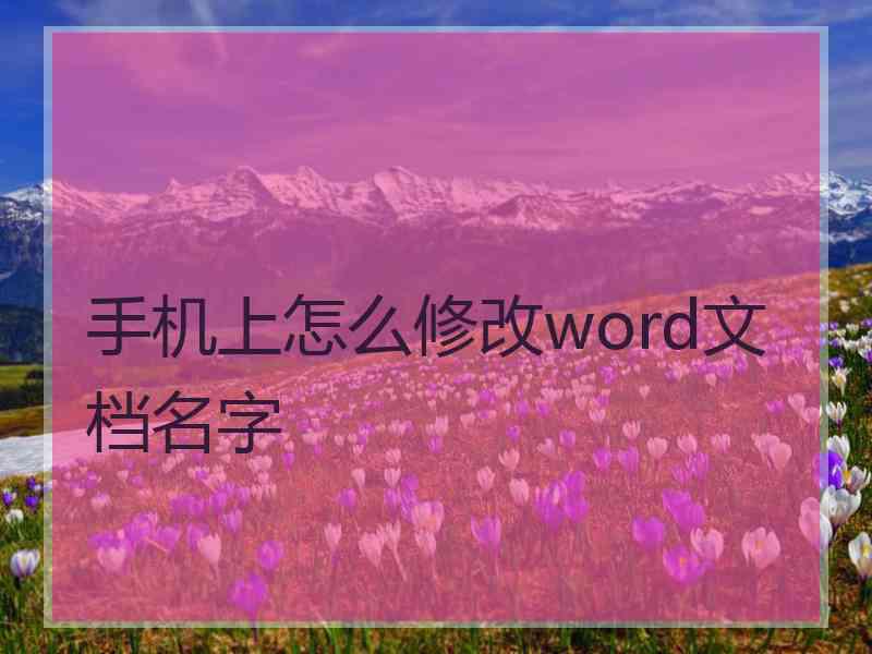 手机上怎么修改word文档名字