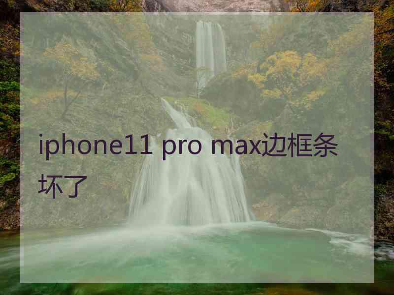 iphone11 pro max边框条坏了