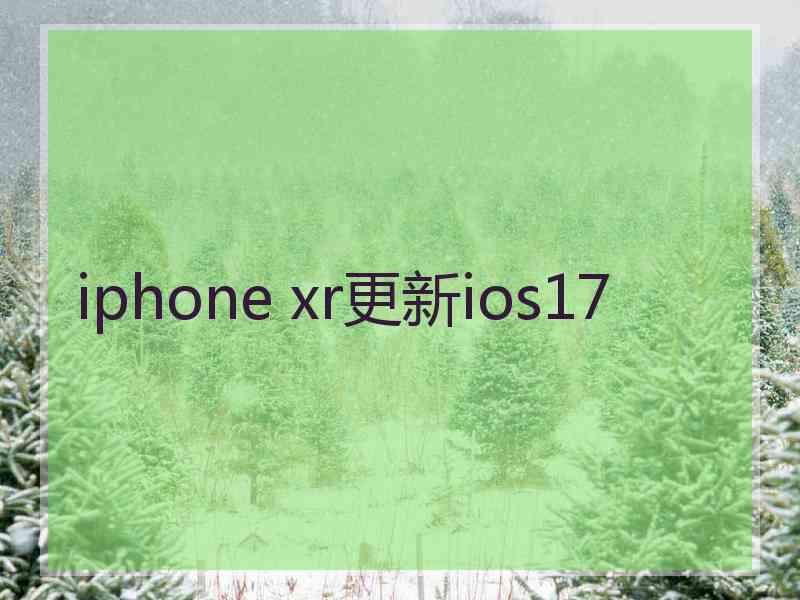 iphone xr更新ios17