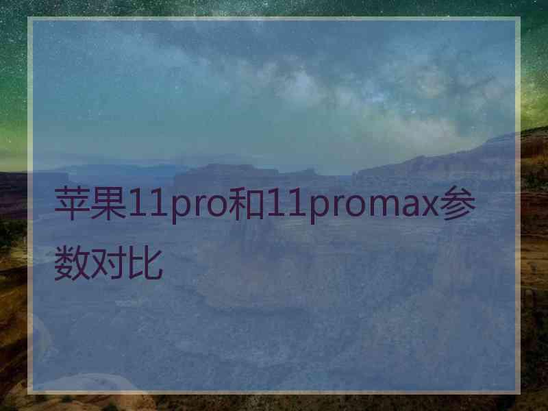 苹果11pro和11promax参数对比