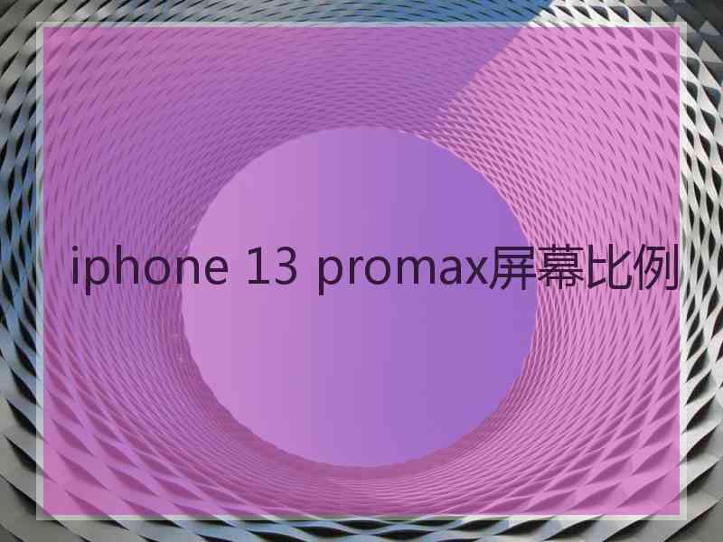 iphone 13 promax屏幕比例