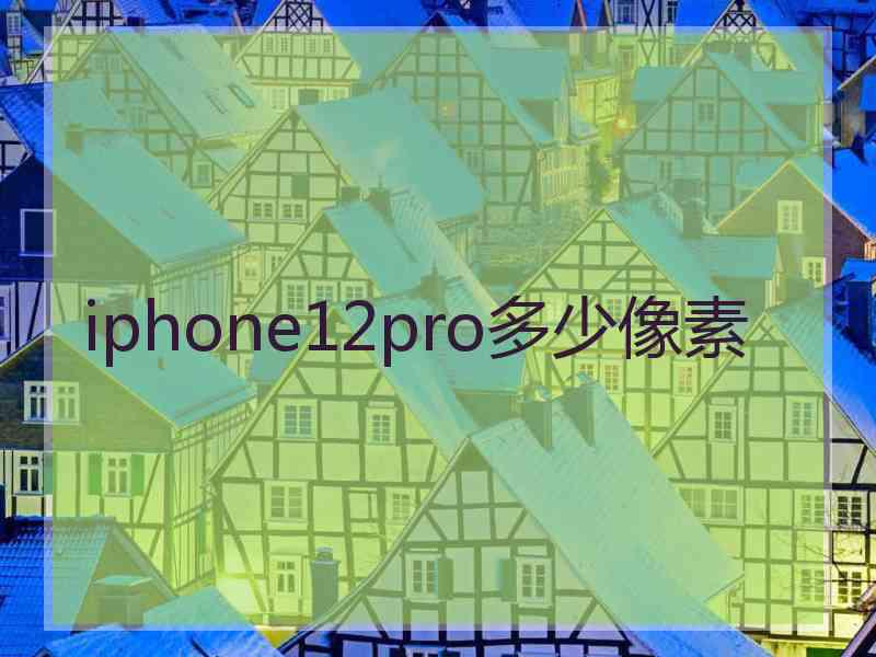 iphone12pro多少像素