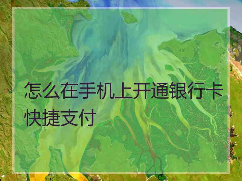 怎么在手机上开通银行卡快捷支付