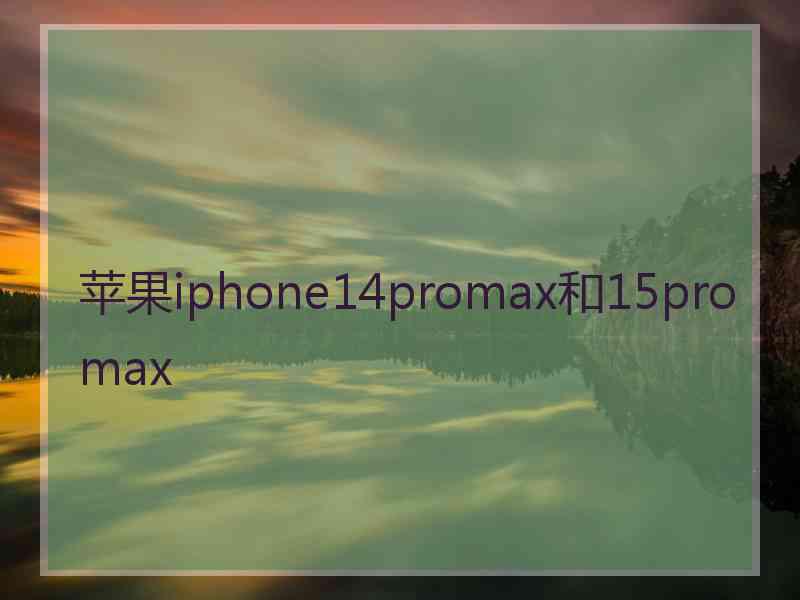 苹果iphone14promax和15promax