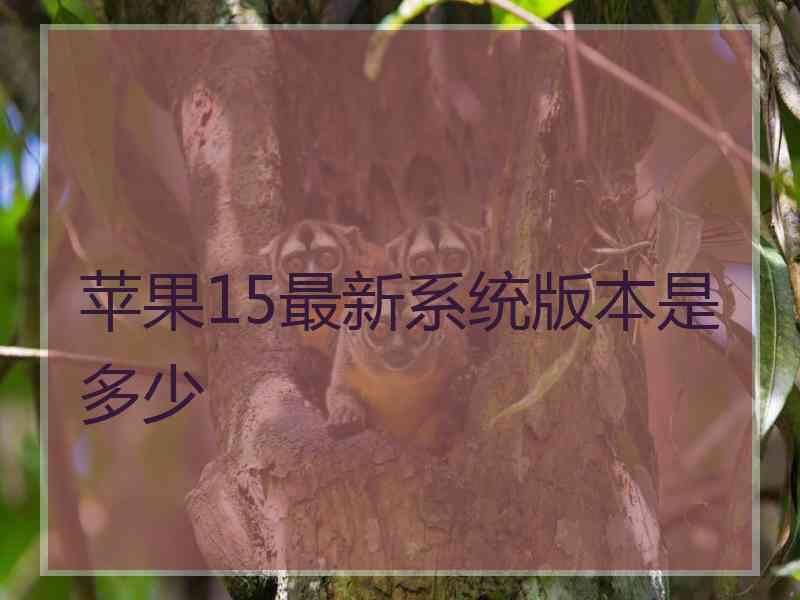 苹果15最新系统版本是多少