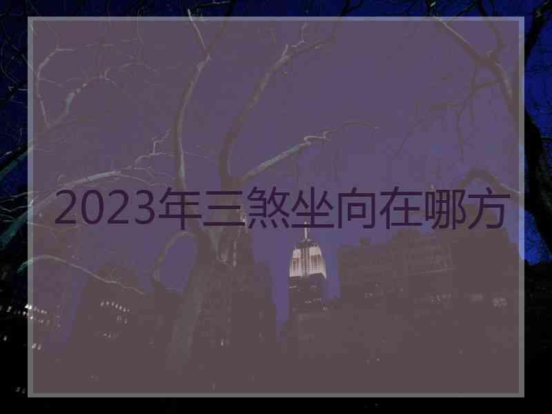 2023年三煞坐向在哪方