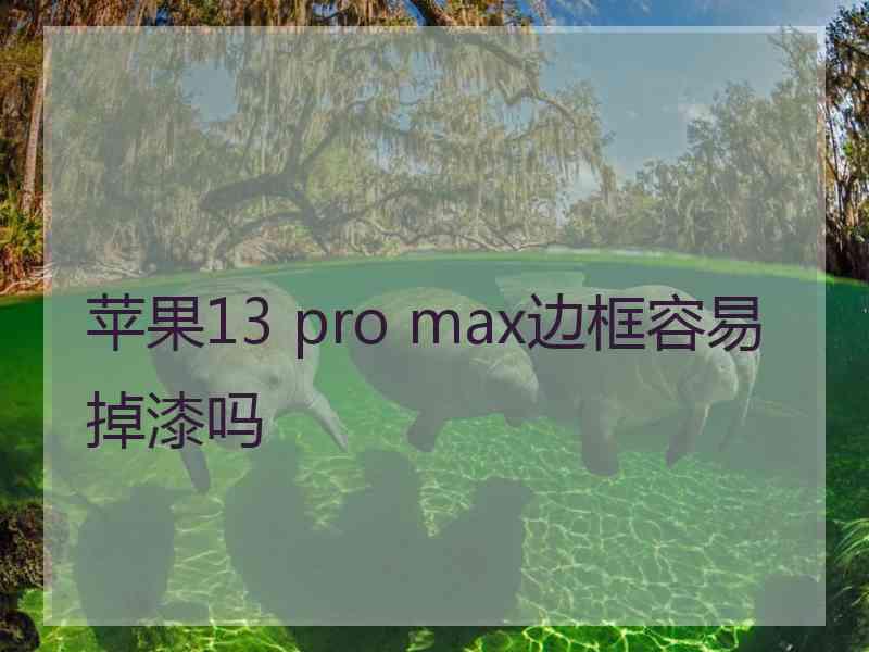 苹果13 pro max边框容易掉漆吗