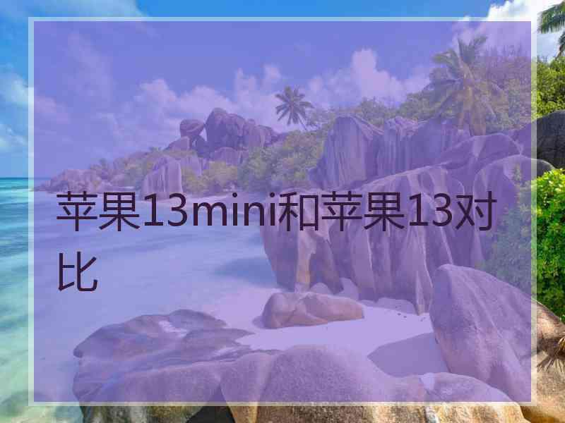 苹果13mini和苹果13对比