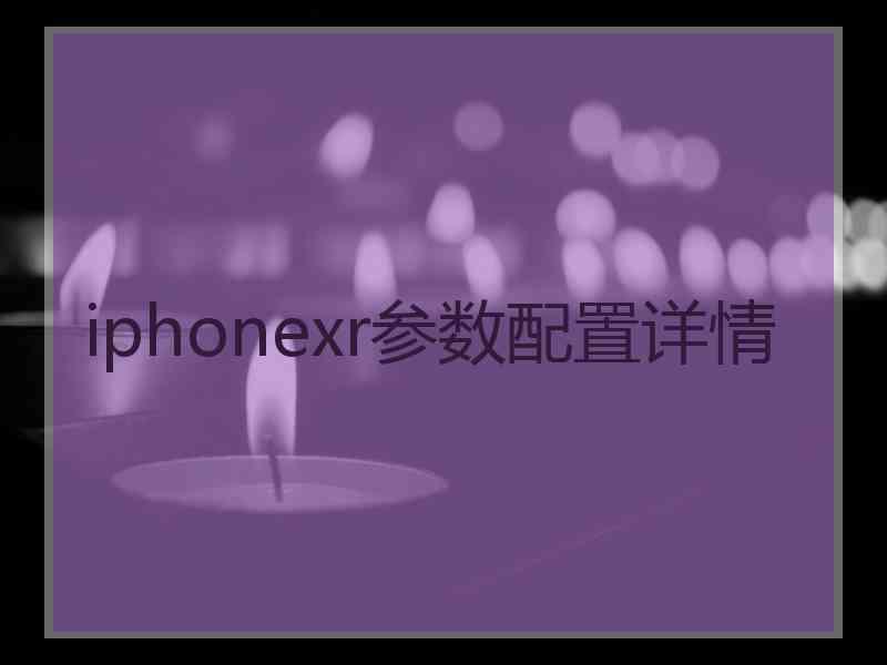 iphonexr参数配置详情