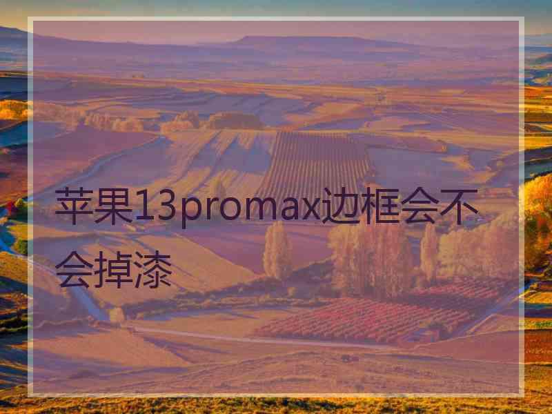 苹果13promax边框会不会掉漆