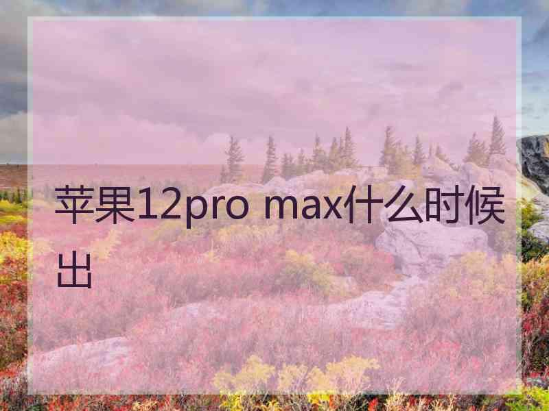 苹果12pro max什么时候出