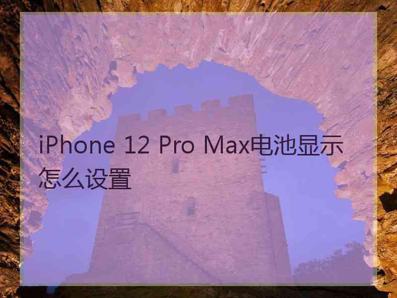 iPhone 12 Pro Max电池显示怎么设置