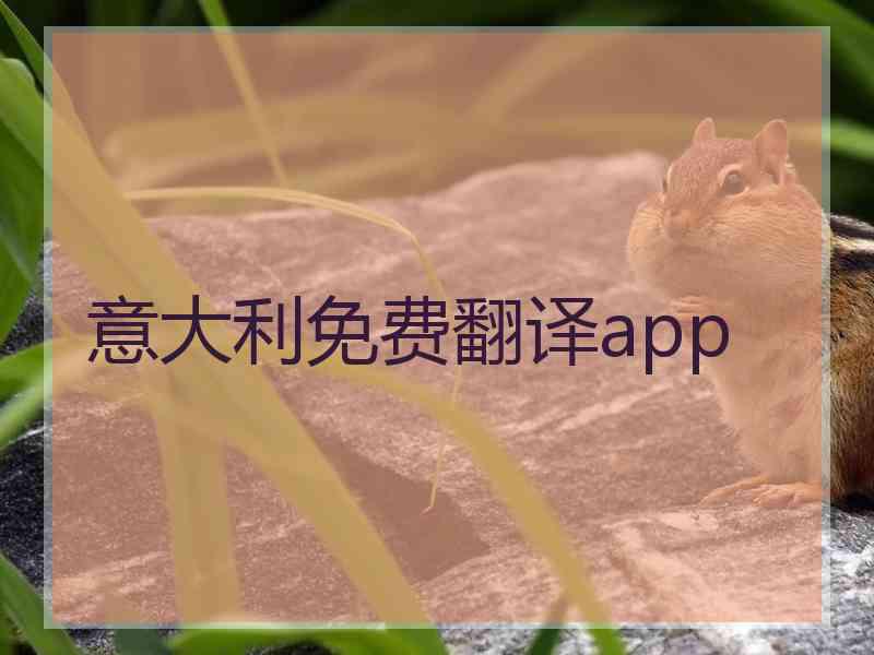 意大利免费翻译app