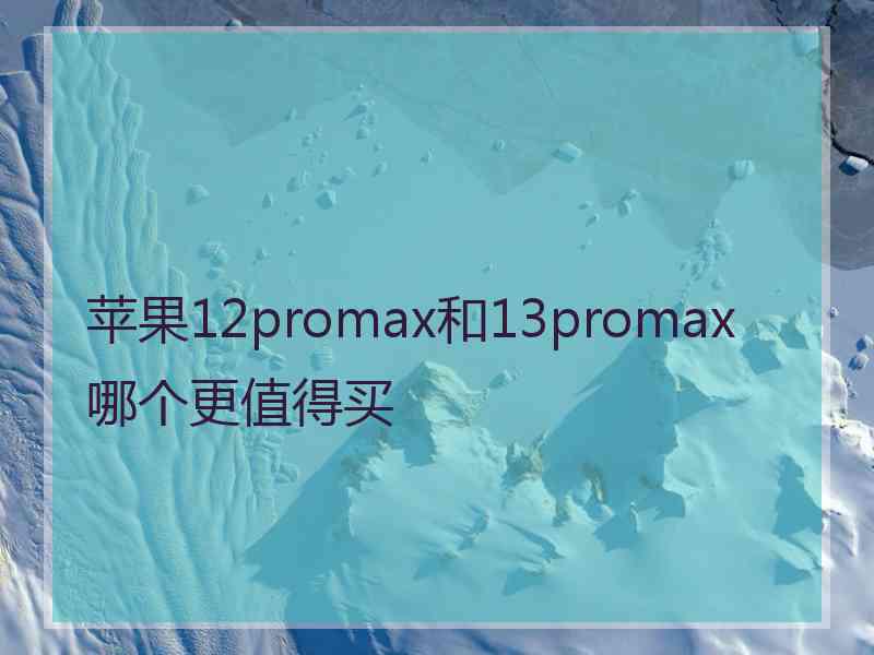 苹果12promax和13promax哪个更值得买