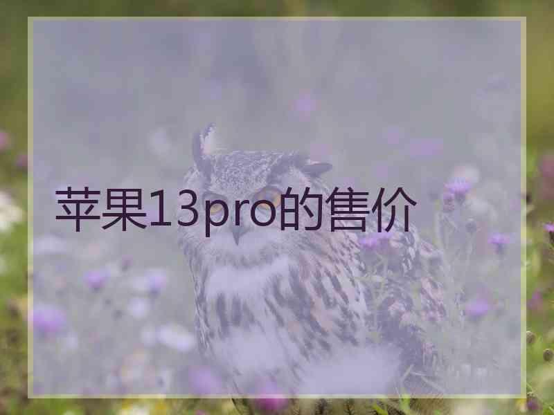 苹果13pro的售价