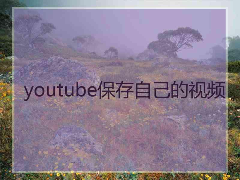 youtube保存自己的视频