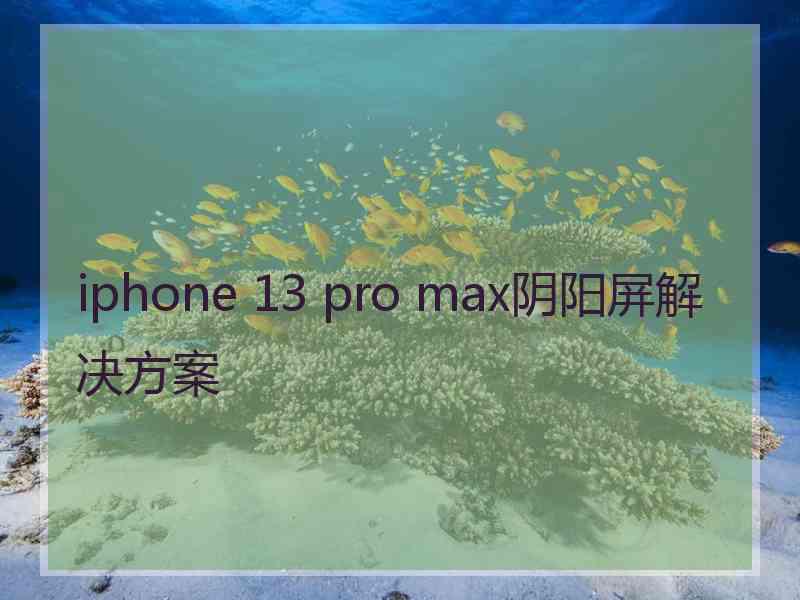 iphone 13 pro max阴阳屏解决方案