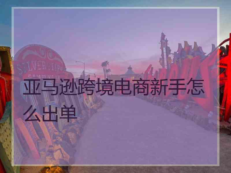 亚马逊跨境电商新手怎么出单