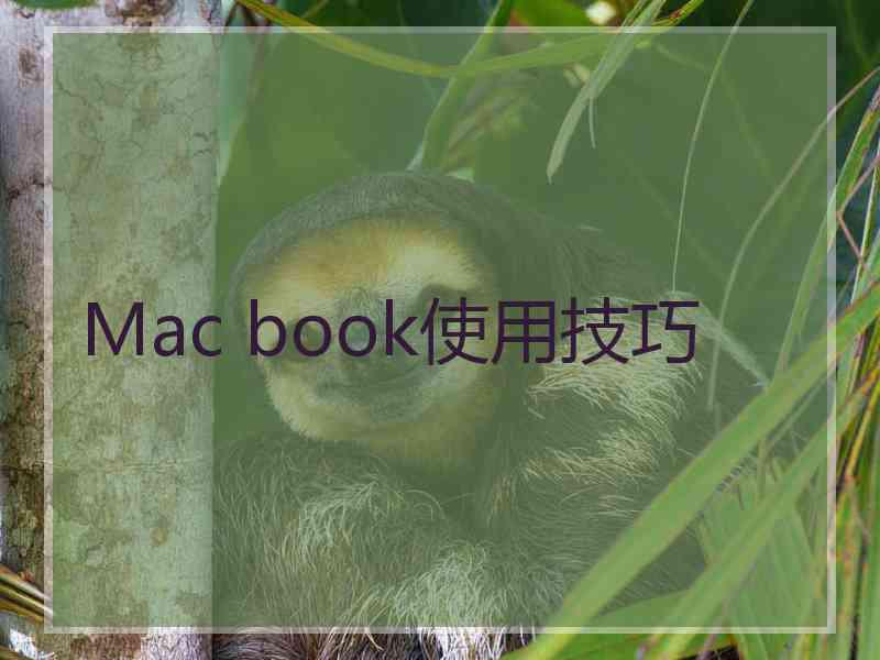 Mac book使用技巧