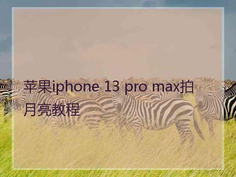 苹果iphone 13 pro max拍月亮教程