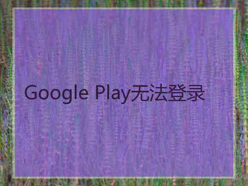 Google Play无法登录