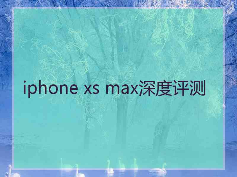 iphone xs max深度评测