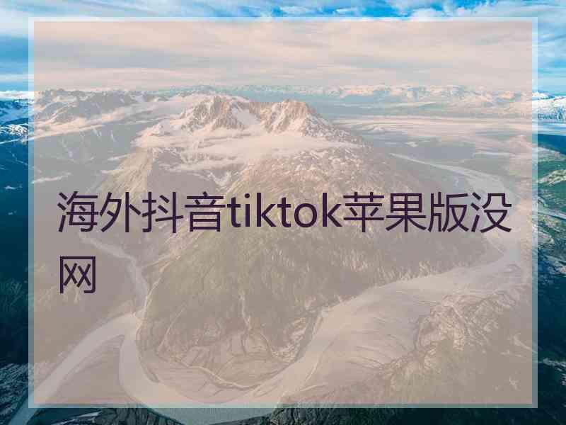 海外抖音tiktok苹果版没网