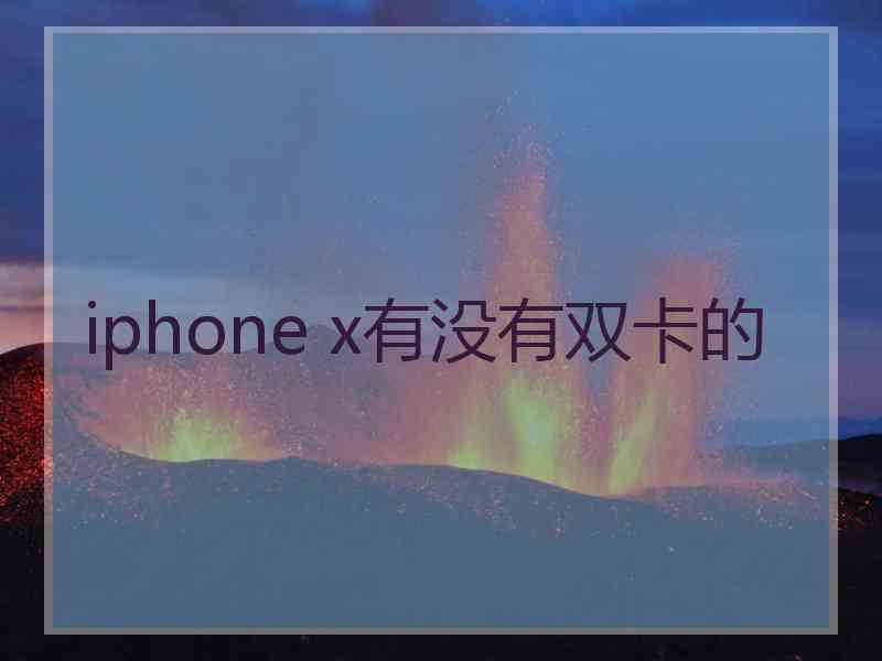 iphone x有没有双卡的