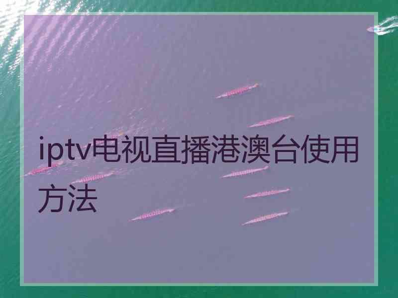 iptv电视直播港澳台使用方法