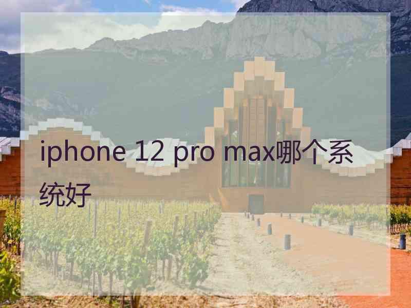 iphone 12 pro max哪个系统好