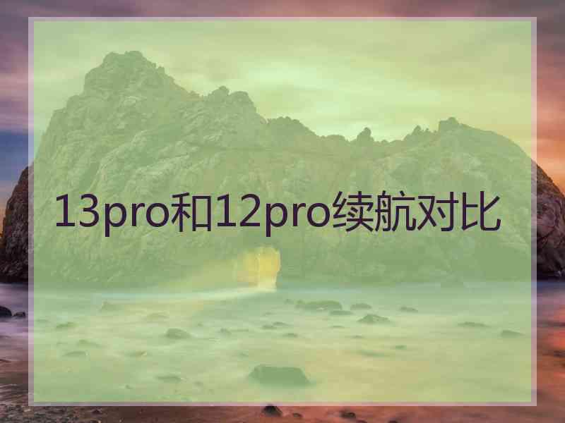 13pro和12pro续航对比