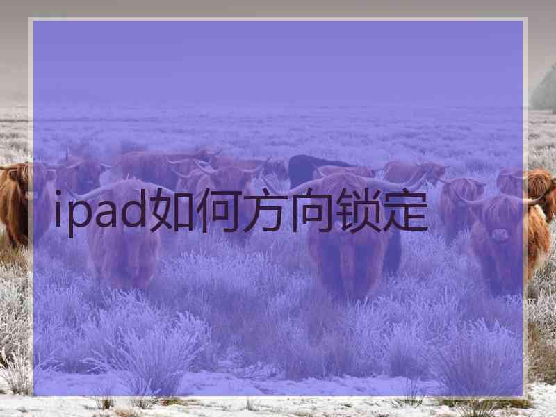 ipad如何方向锁定